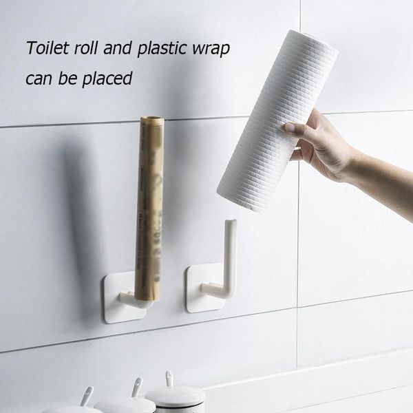 

hooks & rails 2 pcs/set sticky hook wall-mounted seamless stickers punch-storage rack multifunctional kitchen bathroom