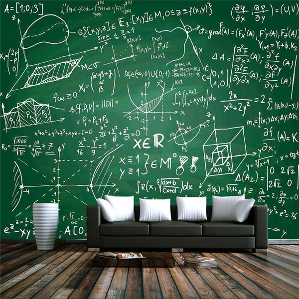

wallpapers custom 3d wallpaper living room creative blackboard chalk mathematical formula wall papers home decor tv background bar study