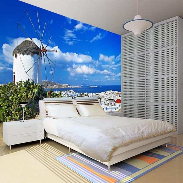 

wallpapers of pure blue sky clouds town extension space decor wall living room bedroom sitting roomwonderful natural scenery wallpaper