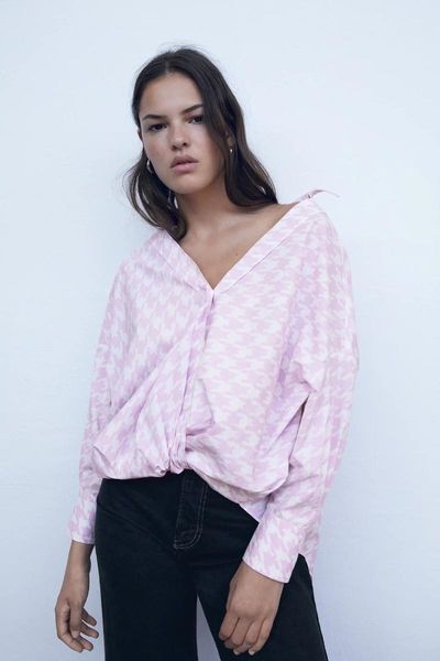 

2021 summer new knot plus size zaraing-style women 2021 sheining vadiming women female blouse shirt bgb2647, White