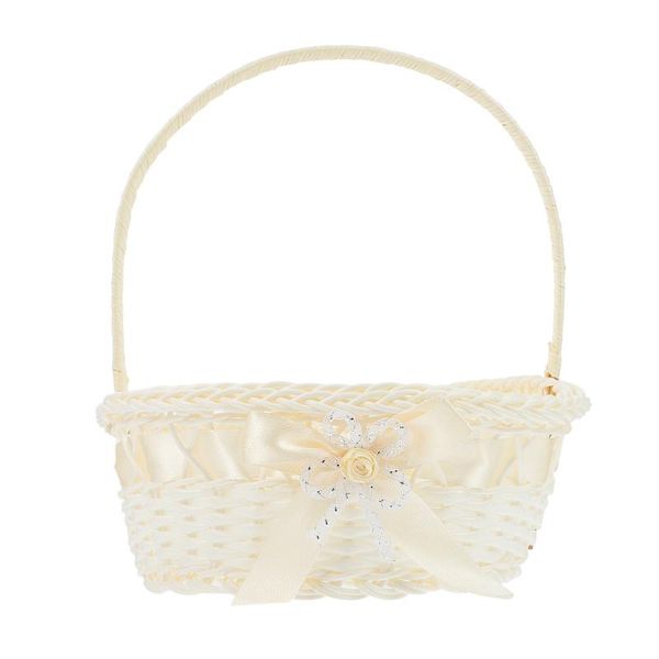 

storage baskets wicker flower basket handle picnic fruit woven hand