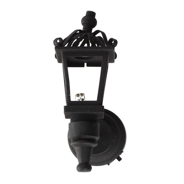 

wall lamp black metal 1/ 12 dollhouse miniature led light model