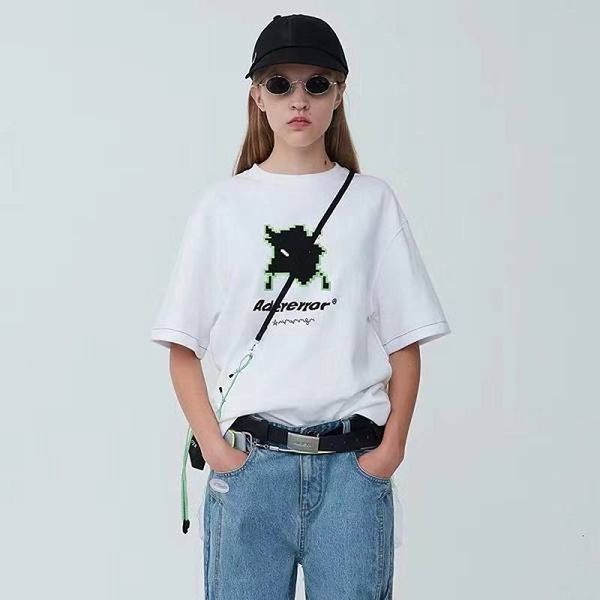 

2021 new t-shirt monster embroidery men women tees couple lovers casual loose adererror t shirt 1iag, White