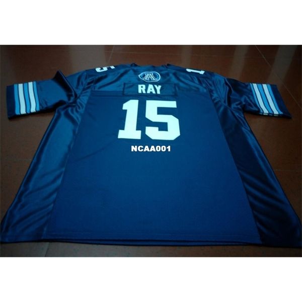 

001 toronto argonauts ricky ray #15 blue college jersey size s-4xl or custom any name or number jersey, Black