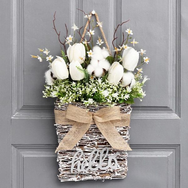 

decorative flowers & wreaths artificial flower plant basket simulation potted with 7 for wedding party home office background decoration