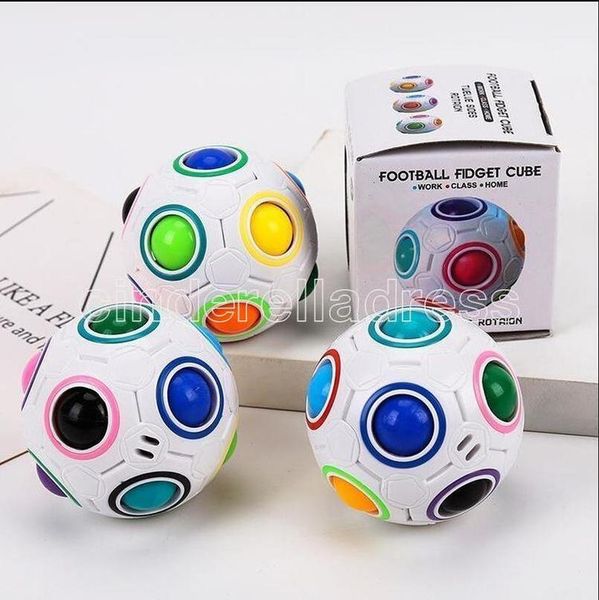 

creative spheric magic rainbow ball plastic puzzle children educational learning twist fidget cube kids fy2505s