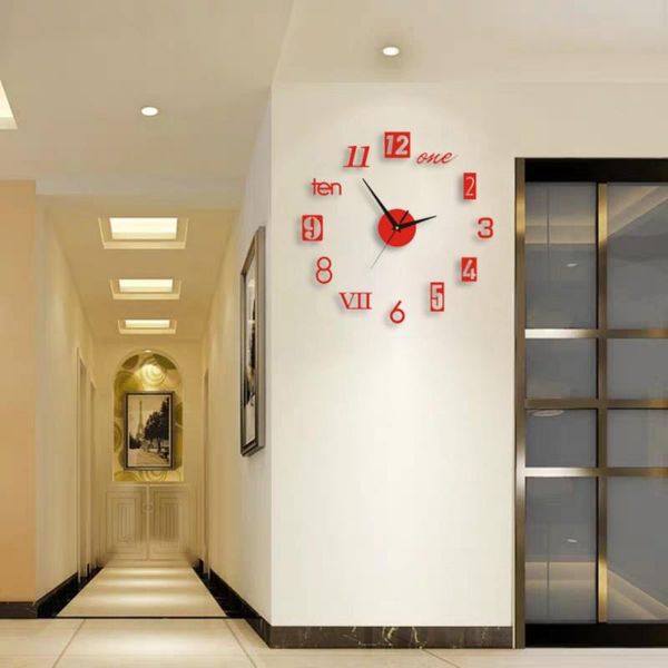

wall clocks mirrors,home,wall sticker/modern 3d mirror surface clock sticker home office room diy decor/home & living,stickers,modern%