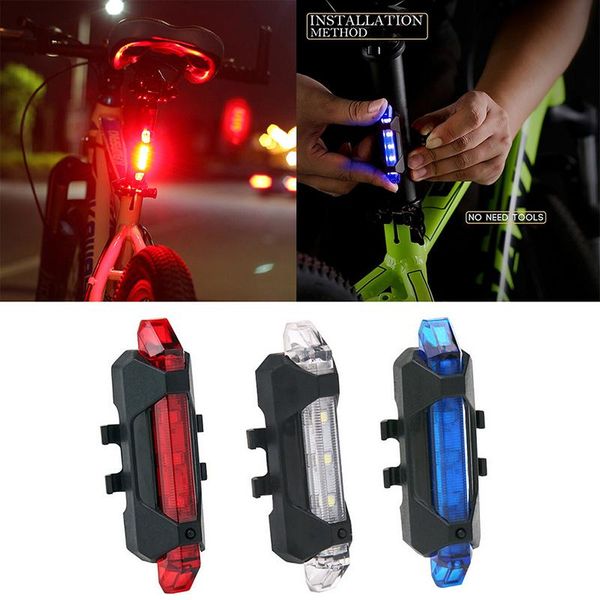 

bike lights light usb rechargeable 300 lumens bicycle lamp front headlight & taillight sports entertainment
