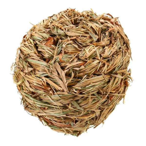 

cat toys 1pc pet chew toy natural grass ball with bell 10cm/3.7" for hamster guinea pig