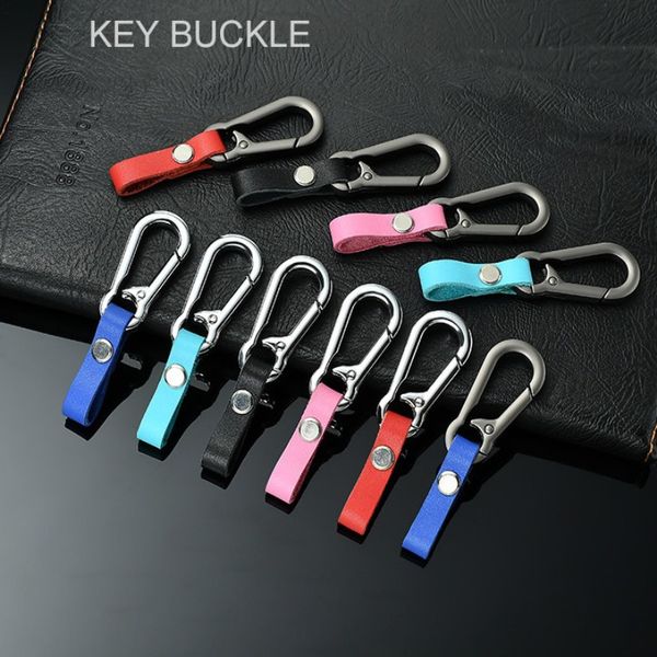 

man woman style metal keychain colorful leather key chain rings wholesale, Silver