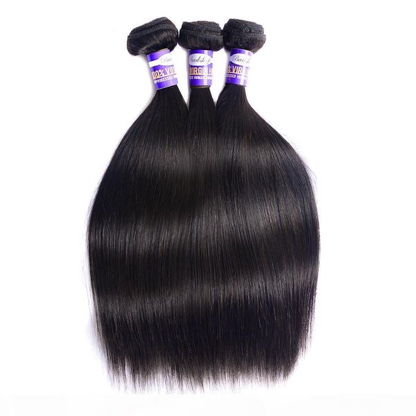

unprocessed peruvian straight virgin hair weaves 3 bundles grade 9a peruvian straight human hair extensions peruvian hair weave bundles, Black