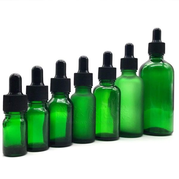 

storage bottles & jars 5-100ml green essential oil bottle dispensing dropper essence glass refilable travel
