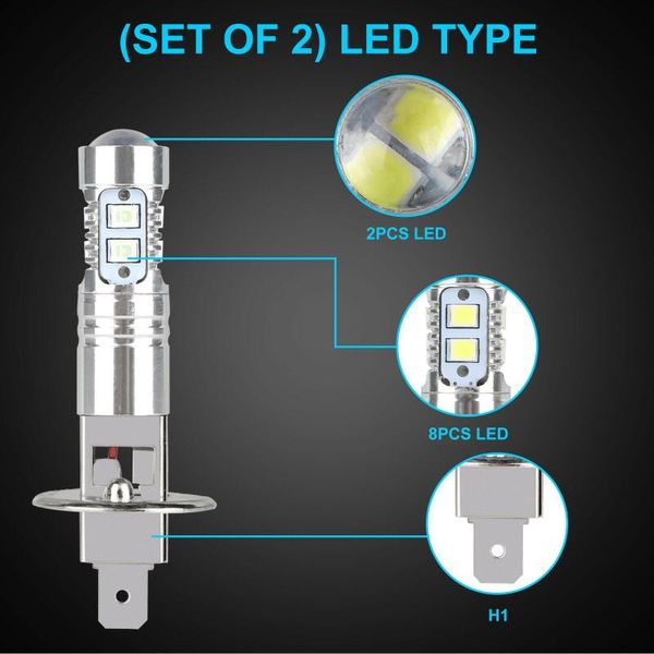 

car headlights replacement led headlight bulbs 100w 4pcs/set 8000k accessories dc 12v to 24v fog h1