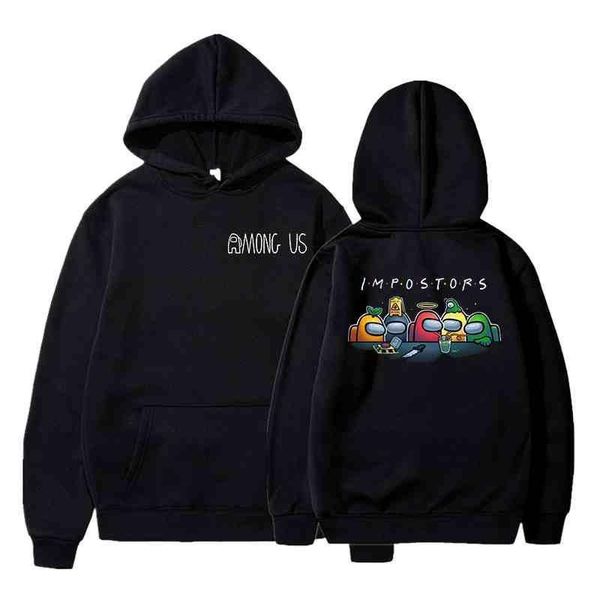 

kids game among us hoodie women long-sleeved sweatshirt spring winter coat loose pullover children clothes, Black