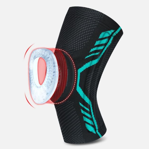 

elbow & knee pads 1pc weight lifting basketball jogging pad sleeve thermal compression leg support sports accessory, Black;gray