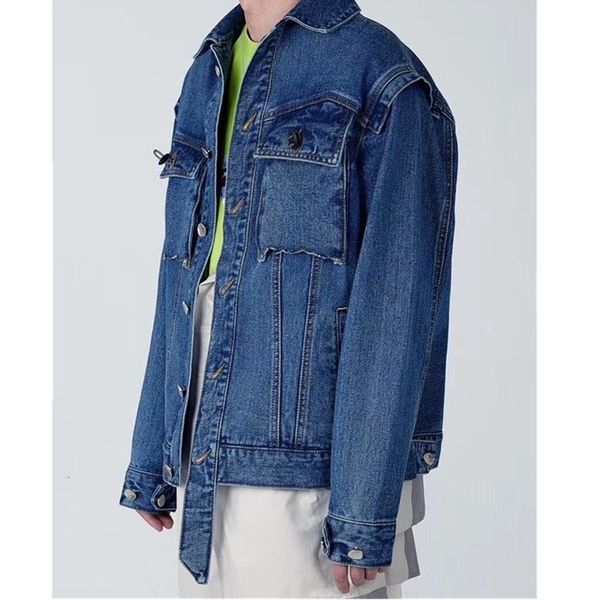 

2021 new denim men women 1:1 skinny slim adererror cowboy coat ader error blue jean jacket tag 6euj, Black;brown