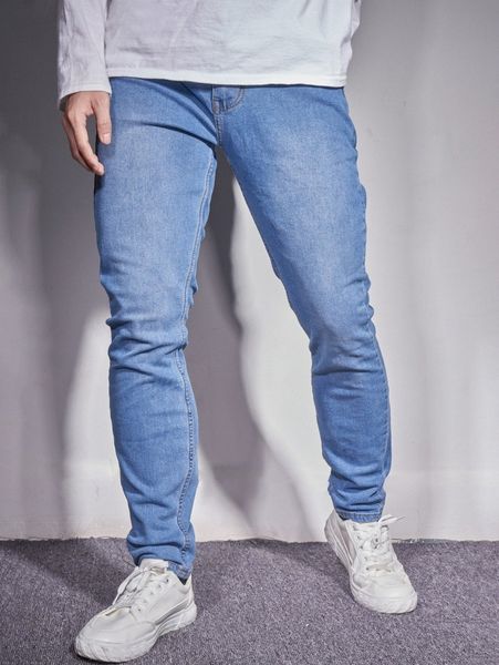 

men bleach wash tapered jeans g5nd#, Blue