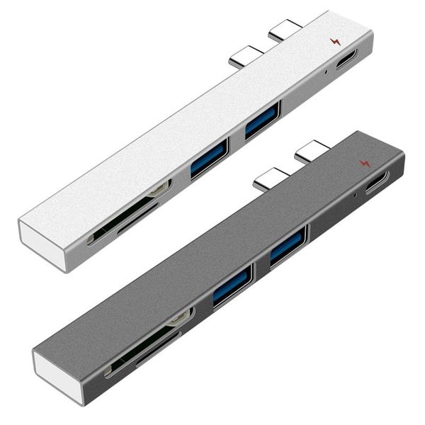 

hubs 103 x 14 7mm brand aluminum alloy usb c hub with memory card reader type to 2.0 pd splitter adapter