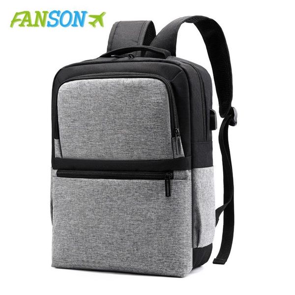 

backpack fanson lap14 15.6 inch fashion men travel back pack multifunction nylon school black bagpacks for teenagers