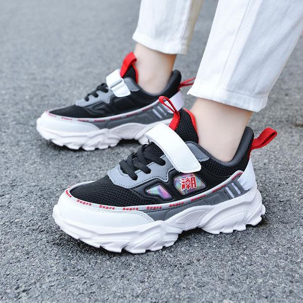 

athletic & outdoor children's shoes girls breathable sneakers for lightweight kids soft bottom running tennis, Black