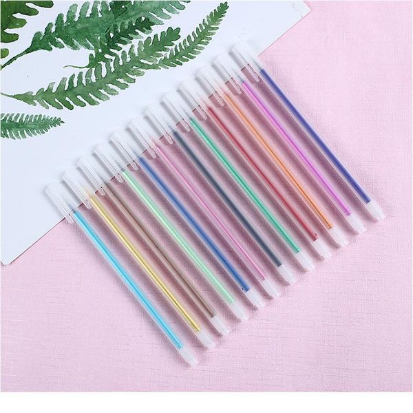 

12pcs/set cute candy colors gel pen refills rod for school office coloring book journals drawing doodling pen art jllnkh