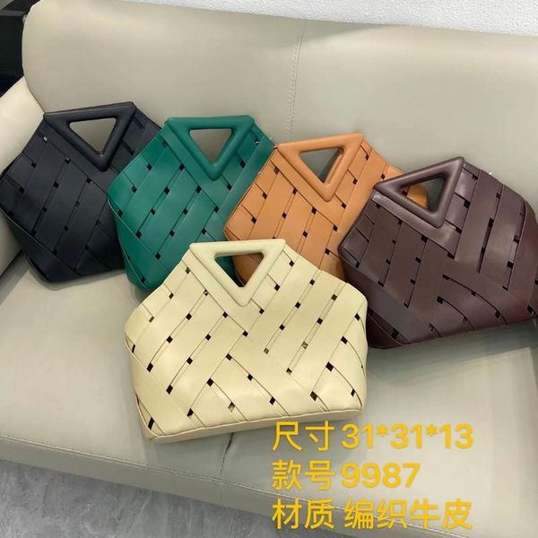 

evening bags luxury designer handbag for women hollow out cow genuine leather beach basket composite bag inverted triangle handle