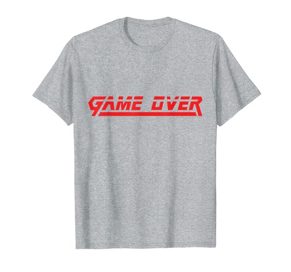 

rockstar mgs gear - game over - solid red text - video games t-shirt, White;black