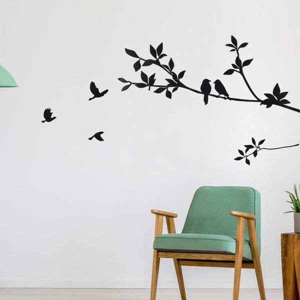 

wall stickers black branch pattern adhesive waterproof movable sticker bedroom living room decoration mural