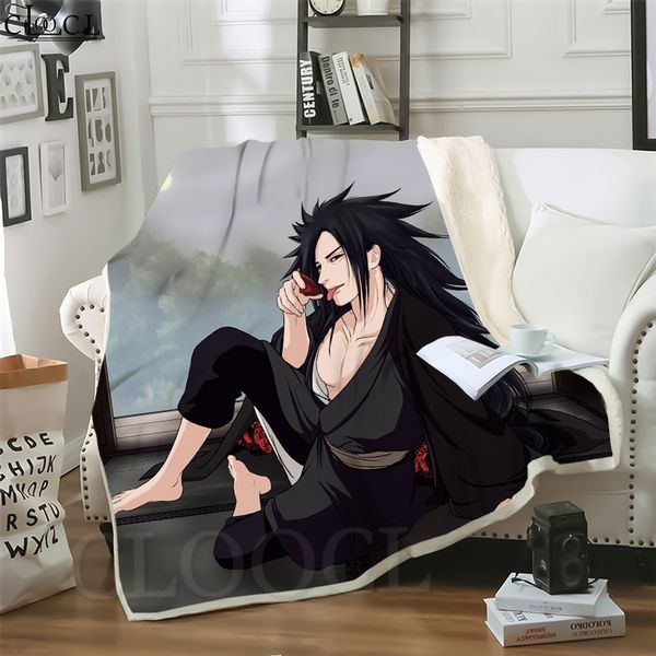 

cloocl blankets naruto uchiha madara 3d print street style air conditioning blanket sofa teens bedding throw plush quilt