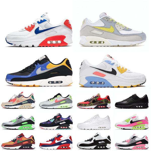 

wholesale women mens running shoes air max airmax 90 ultramarine white green solar flare dia de los muertos be true supernova usa ba