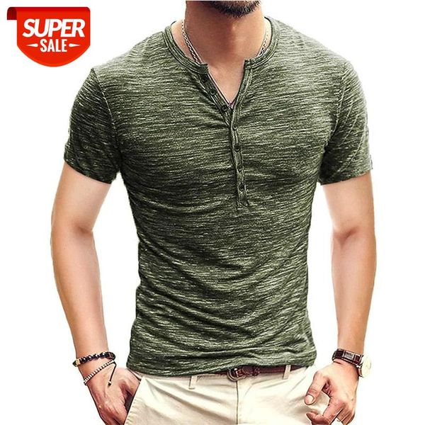 

Men Henley T Shirt 2020 Casual Summer Tee Tops Short Sleeve Stylish Slim Fit T-shirt Button up V Neck Casual men T shirts #vA7j, White;black