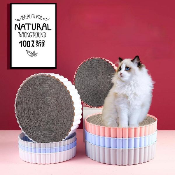 

cat beds & furniture round pet scratching board toy claw corrugated paper wear-resistant scratcher pad grinding pets supplies