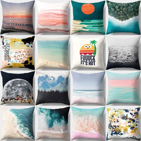 

cushion/decorative pillow 1pcs cover office cushion sunrise sunset sofa creative home throw pillowcase