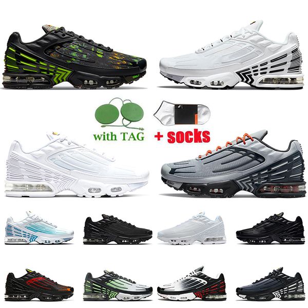 

2021 men womens tn 3 running shoes tuned mens sneakers mesh triple white black navy blue orange red iridescent multi crater trainers size 36, White;red