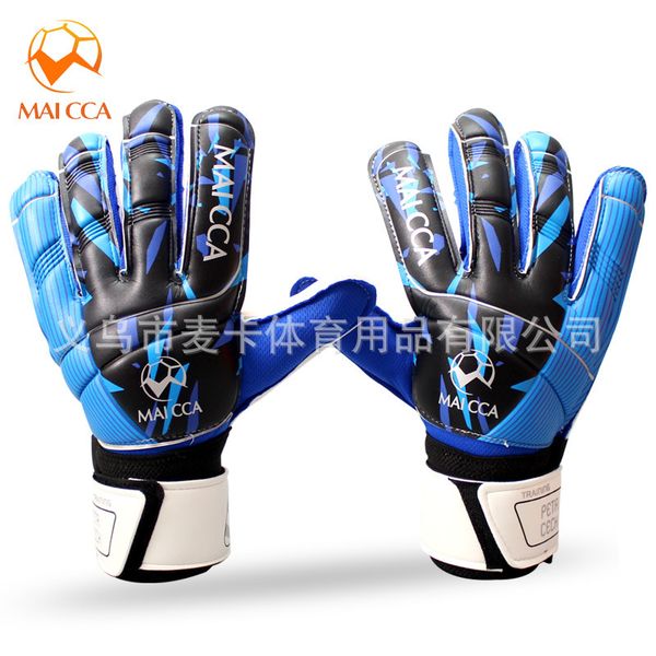 

maicca football gloves juvenile goalkeeper latex non slip sports protectors, Black