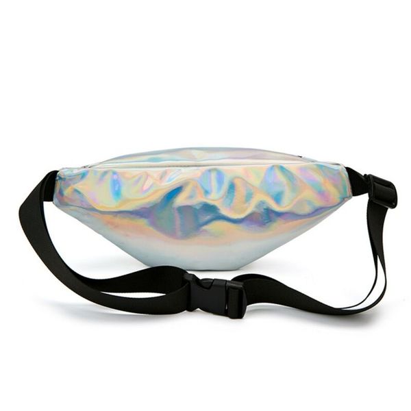 

women fanny pack shiny leather pouch chest belt waist bum bag phone travel purse