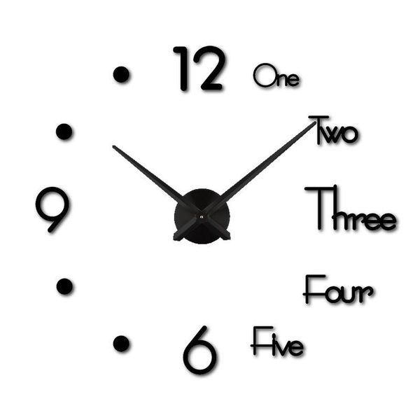 

wall clocks 3d mirror clock modern design creative acrylic quartz stickers for diy home living room office decorations