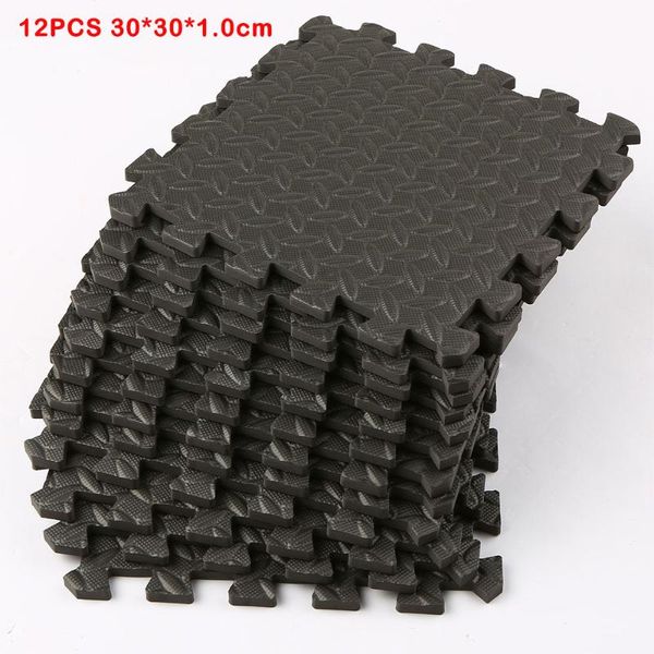 

12pcs 30*30cm eva leaf grain floor sport protection gym mat non-slip soft foam splicing rugs thicken room workout yoga mat