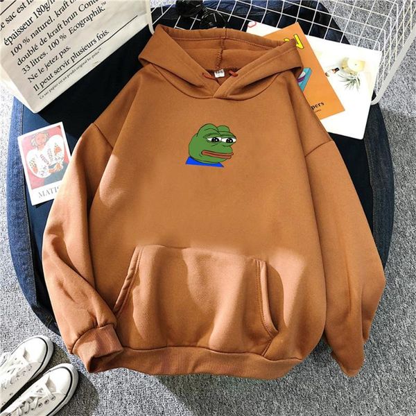 

men's hoodies & sweatshirts 2021 loose comfortable men sad frog this is a story print thick fashion male hoody oversized coldproof hoo, Black