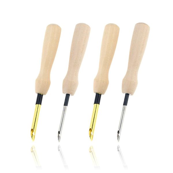 

1 pc knitting embroidery pen wooden handle weaving sewing felting craft punch needle threader set diy tool sewing accessories, Black