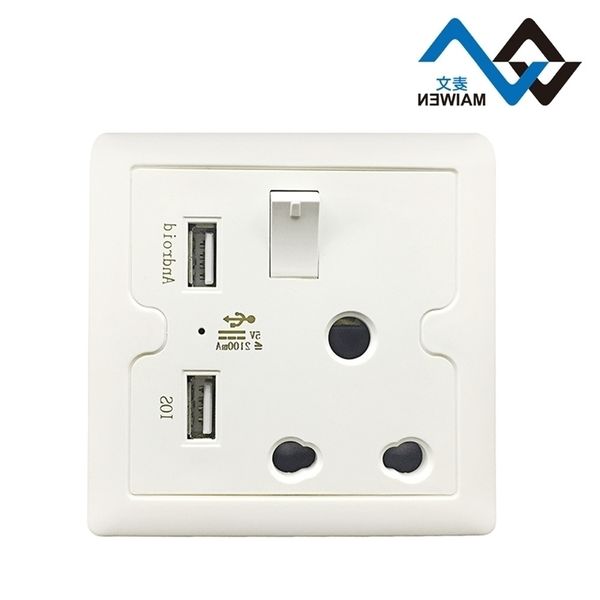 

86 type with one and double usb big south africa switch wall socket