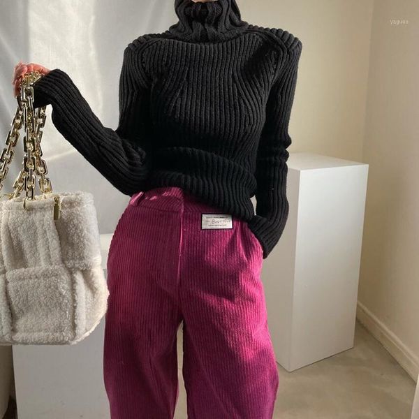 

heydress 2021 women solid winter thick warm long sleeve sweater female knitted turtleneck pullover lady elegant elasticity, White;black