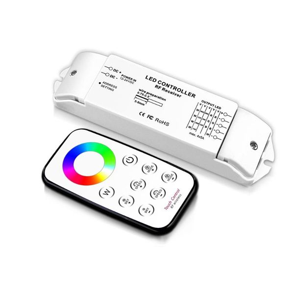 

bincolor t4+r4 wireless remote rgbw led dimmer receiver controller set for led strip light lamp,dc12v-24v