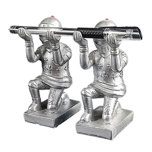 

party favor 1pcs warrior/soldier knight pen holder executive soldier figurine pencil stand for office desk organizer