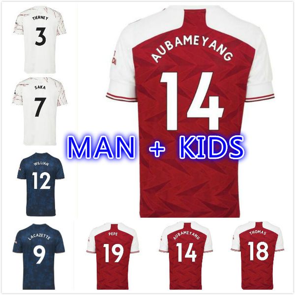 

soccer jersey 20 21 pepe saka willian nicolas ceballos guendouzi sokratis tierney 2020 2021 football shirt men + kids kit, Black;yellow