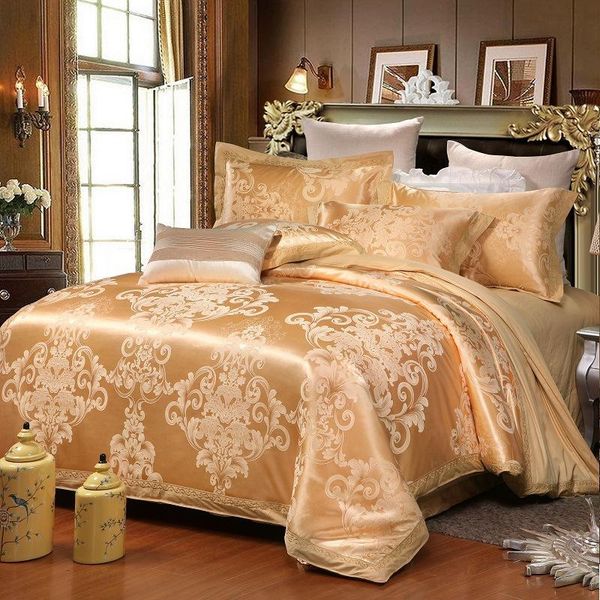 

bedding sets four-piece cotton satin european jacquard kit