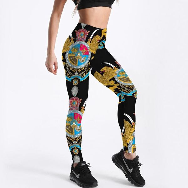 

women's leggings qickitout fitness women workout push up legging fashion digital print yellow tiger totem nation jeggings pants, Black