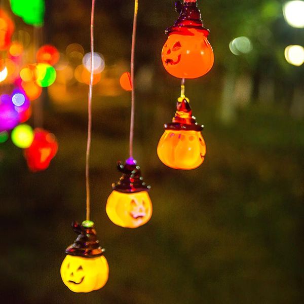 

decorative objects & figurines hanging lantern pumpkin solar light unique wind chime 7 color changing for outdoor patio backyard decoration