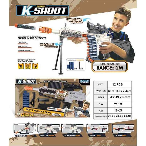 

electric m416 continuous soft bullet simulation gun assembly and disassembly changeable automatic shooting boy toy