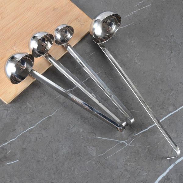 

spoons stainless steel spoon thick with hook ounce sauce shell soup stirring